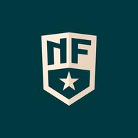 Initial NF logo star shield symbol with simple design vector