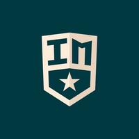 Initial IM logo star shield symbol with simple design vector