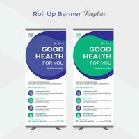 Best Medical Service roll up stand banner template design vector