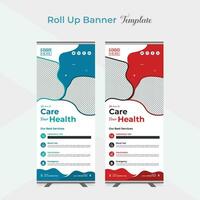 medical agency healthcare roll up stand banner template design vector