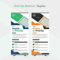 medical agency healthcare roll up stand banner template design vector