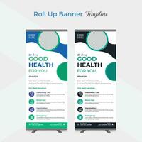 Best Medical Service roll up stand banner template design vector
