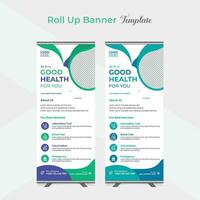 Best Medical Service roll up stand banner template design vector