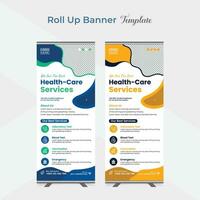 Medical Healthcare roll up stand banner template design vector