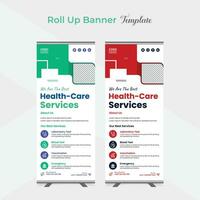 Best Medical Service roll up stand banner template design vector