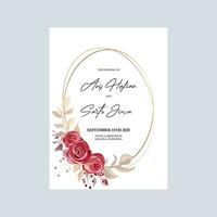 beautiful roses invitation card template vector