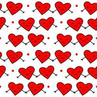 Colored vector pattern of two hearts holding hands