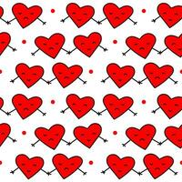 Colored vector pattern of two hearts holding hands