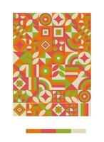 a colorful pattern with red, yellow and orange colors vector