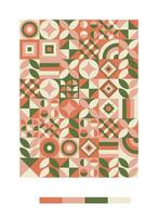 a pattern with geometric shapes and colors vector