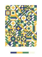 a pattern with geometric shapes and colors vector