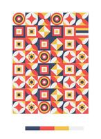 a colorful pattern with red, yellow and orange colors vector