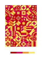 a colorful pattern with red, yellow and orange colors vector