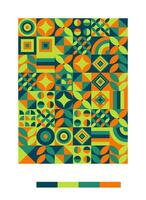 a pattern with geometric shapes and colors vector