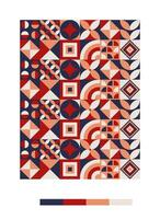 a colorful pattern with geometric shapes and red, blue and green colors vector