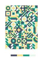 a pattern with geometric shapes and colors vector