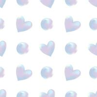 Pastel heart, star, holographic with mesh gradient seamless pattern background for poster, wrapping, backdrop vector