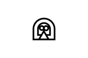 Trendy owl home durbin icon logo design template on white background vector