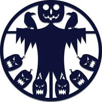 Halloween Round sign wall art laser cut vector