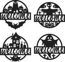 Halloween Round sign wall art laser cut vector