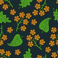 Botanical seamless pattern in hand drawn style vector