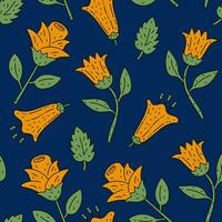 Cozy flowers seamless pattern vector