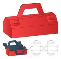 diseño de plantilla troquelada de embalaje de caja. Maqueta 3d vector