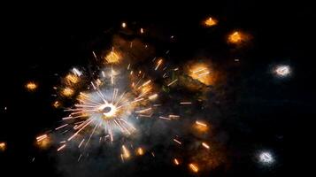 fireworks on a black background photo