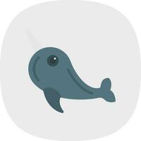 Narwhal Vector Icon Design