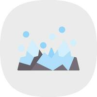 cubierto de nieve montaña vector icono diseño