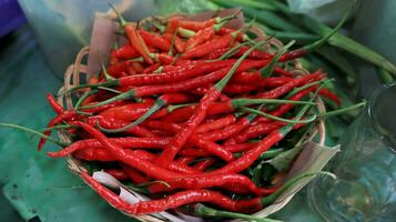 Fresh and organic red chili pepper photo