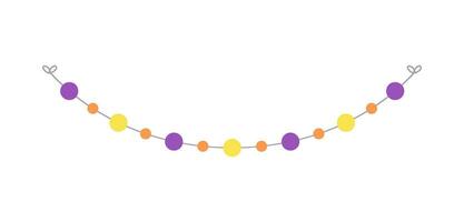 Cute Halloween Theme Lights Garland. Simple banner hanging party classy decor vector element.