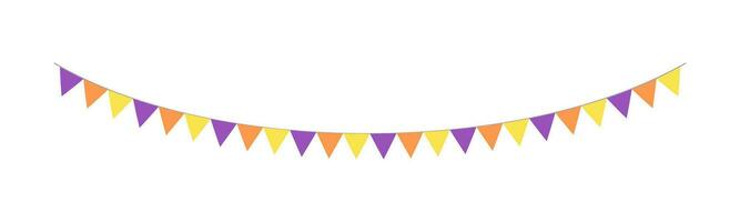 Cute Halloween Bunting Garland Illustration. Simple banner hanging party classy decor vector element.