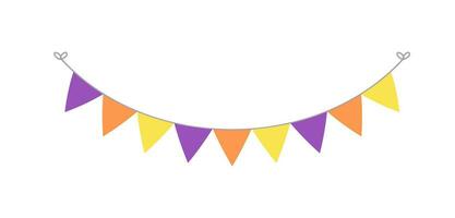 Cute Halloween Bunting Garland Illustration. Simple banner hanging party classy decor vector element.