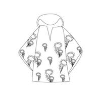 Raincoat. Hello autumn. Autumn season element, icon. Line art. vector