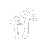 Mushroom. Hello autumn. Autumn season element, icon. Line art. vector