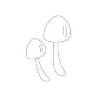 Mushroom. Hello autumn. Autumn season element, icon. Line art. vector