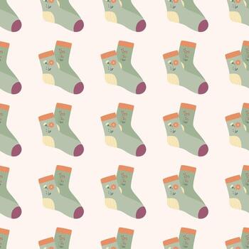 Pattern with sock. Hello autumn. Elements on the autumn theme. vector