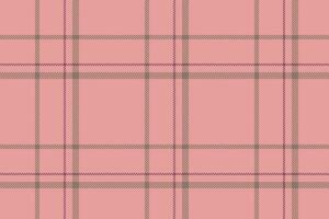 Plaid background, check seamless pattern in pink. Vector fabric texture for textile print, wrapping paper, gift card or wallpaper.