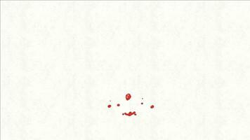Animated video of water droplets or liquid in red color on a white background. Perfect for footage, advertisement, social media, presentation, movie, cartoon.