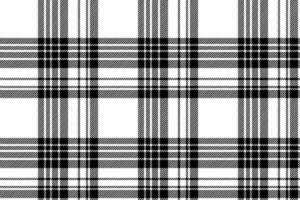 Plaid background, check seamless pattern in black white. Vector fabric texture for textile print, wrapping paper, gift card or wallpaper.