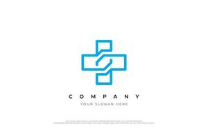 Medical Cross Tech Logo Design vector