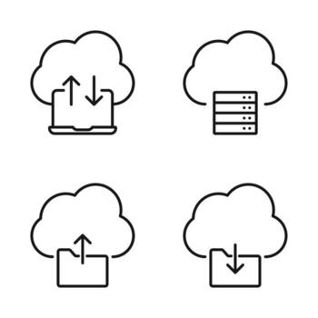 editable conjunto icono de nube informática, vector ilustración aislado en blanco antecedentes. utilizando para presentación, sitio web o móvil aplicación