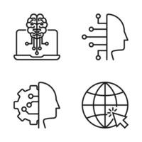 Editable Set Icon of Artificial Intelligence, Vector illustration isolated on white background. using for Presentation, website or mobile app