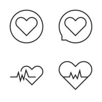 Editable Set Icon of Love Heart Cardio, Vector illustration isolated on white background. using for Presentation, website or mobile app