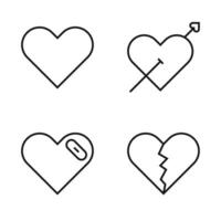 Editable Set Icon of Love Heart, Vector illustration isolated on white background. using for Presentation, website or mobile app