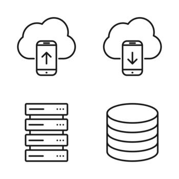 editable conjunto icono de nube informática, vector ilustración aislado en blanco antecedentes. utilizando para presentación, sitio web o móvil aplicación