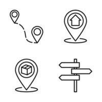 Editable Set Icon of sign Location and Navigation, Vector illustration isolated on white background. using for Presentation, website or mobile app