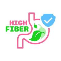 Digestive health. High fiber text label concept illustration flat design icon vector eps10