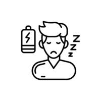 Tiredness icon in vector. Illustration vector